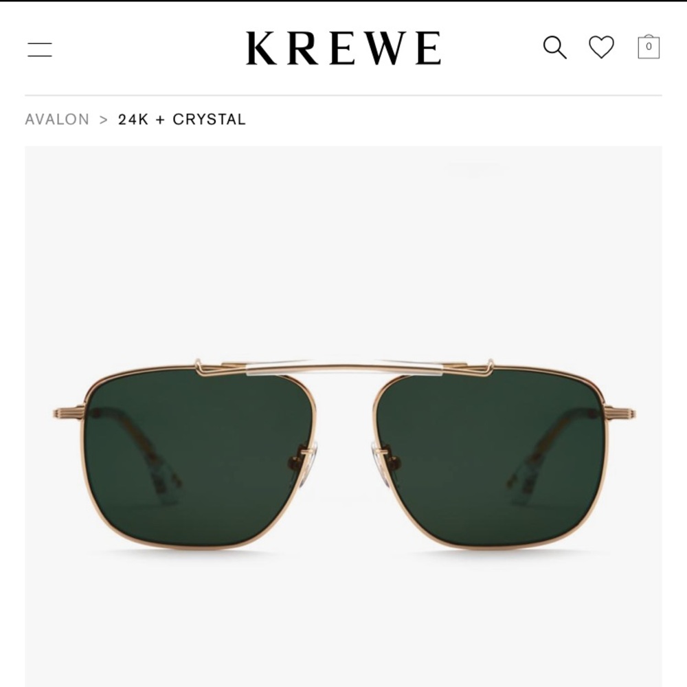 Krewe Avalon Sunglasses 24K + Crystal